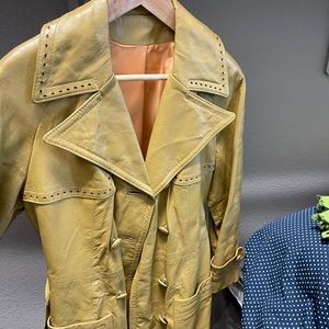 Real Leather Trench Coat